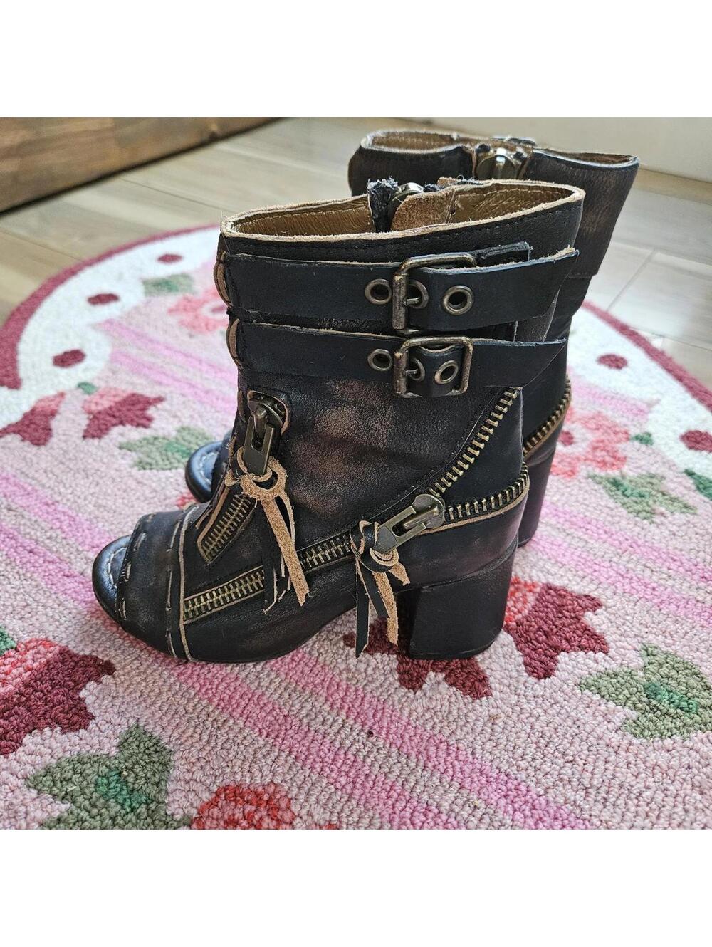 Freebird Zombie Booties Open Toe Steampunk Distressed Boho Women's Size 6 - Picture 4 of 8